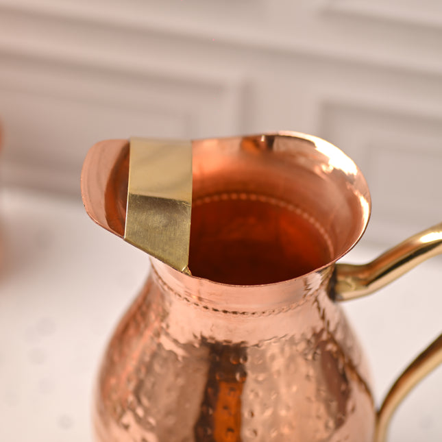 Copper Premium Jug with Lid – Traditional Indian Drinkware for Healthy Living (9.2 inch)