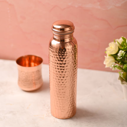 Copper Hammered Water Bottle (10.5 Inch)