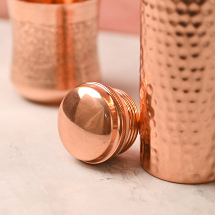 Copper Hammered Water Bottle (10.5 Inch)