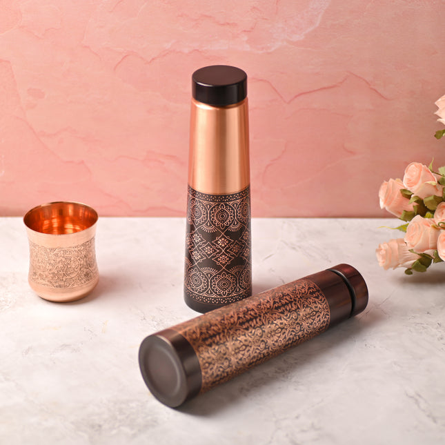 Copper Premium Pen Sparkle Bottle – Elegant Traditional Drinkware (10.5 Inch)