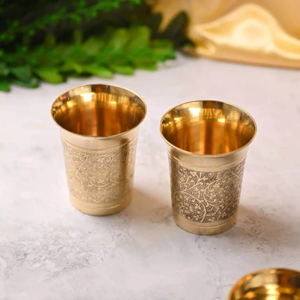 Brass Handcrafted Glass Pair (3.7 Inch)