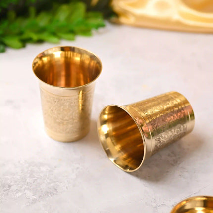 Brass Handcrafted Glass Pair (3.7 Inch)