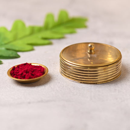 Brass Kumkum Box – Traditional Pooja & Decor Piece (1 Inch)