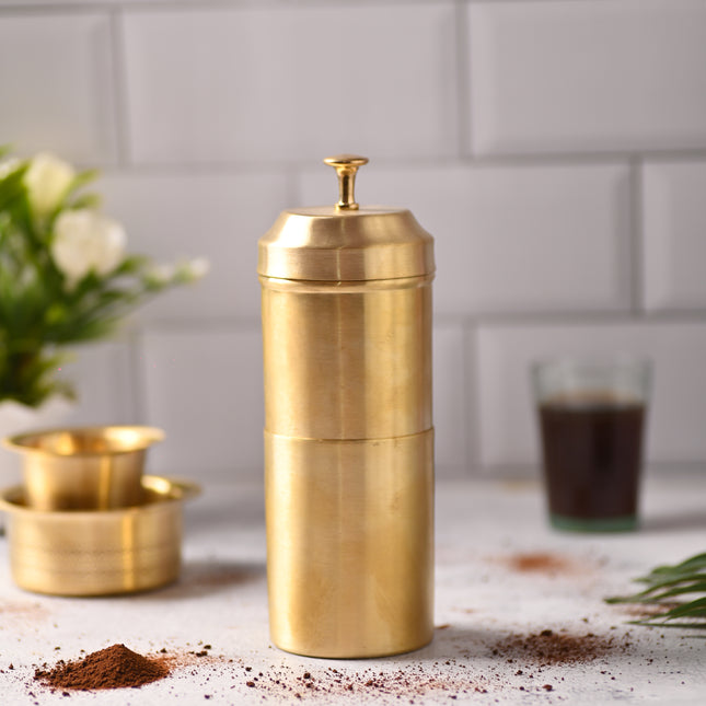 Brass Coffee Filter Machine – Handcrafted South Indian Brassware (8 Inch)
