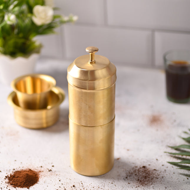 Brass Coffee Filter Machine – Handcrafted South Indian Brassware (8 Inch)