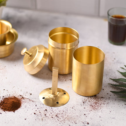 Brass Coffee Filter Machine – Handcrafted South Indian Brassware (8 Inch)