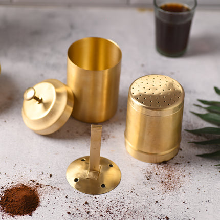 Brass Coffee Filter Machine – Handcrafted South Indian Brassware (8 Inch)