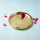 Elegant Brass Plain Thali – Traditional Indian Brassware for Everyday Dining (7.1 Inch)