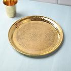 Brass Hammered Thali – Traditional Indian Brassware for Dining Elegance (11.2 Inch)