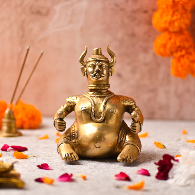 Brass Vikakku Kiran Oil Lamp – Premium Decor (5.8 Inch)