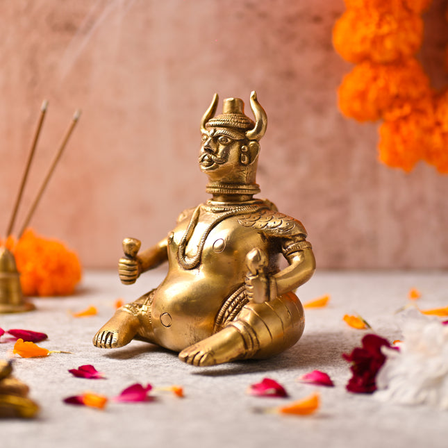 Brass Vikakku Kiran Oil Lamp – Premium Decor (5.8 Inch)