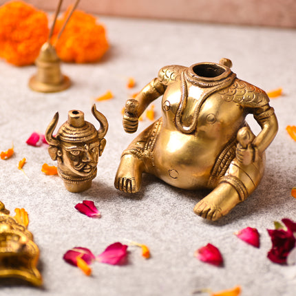 Brass Vikakku Kiran Oil Lamp – Premium Decor (5.8 Inch)