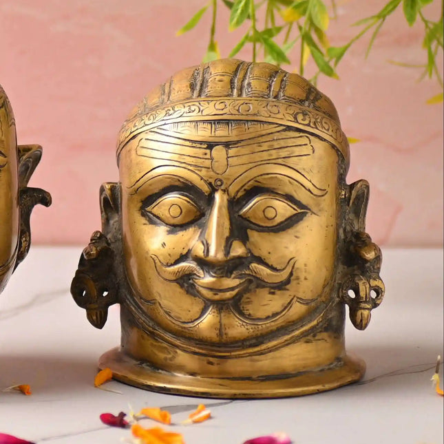 Brass Shiva Head Idol