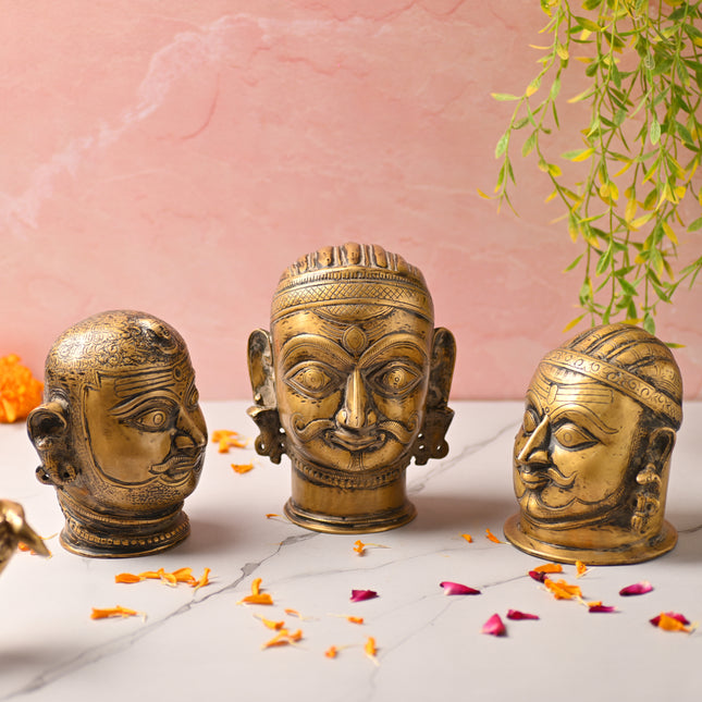 Brass Shiva Head Idol – Premium Traditional Decor