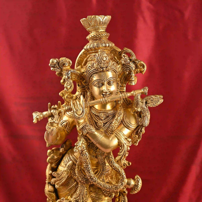 Brass Standing Krishna Idol (26 Inch)