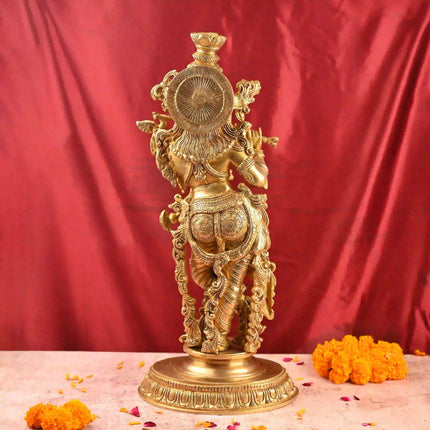 Brass Standing Krishna Idol (26 Inch)