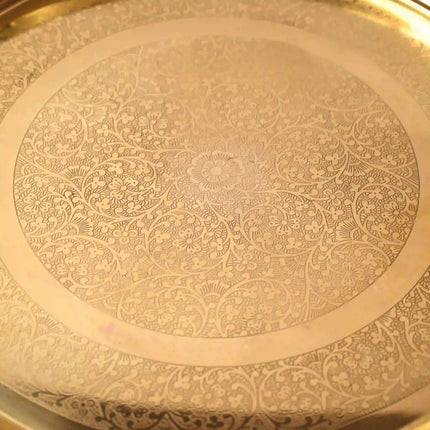 Brass Handcrafted Parat – Traditional Indian Brassware for Elegant Serving (23 Inch)