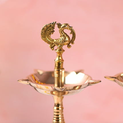 Brass Peacock Samai/Diya Pair