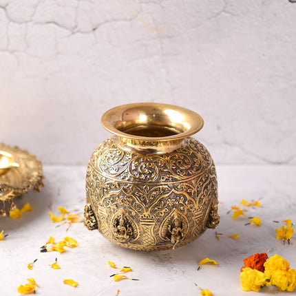 Brass Ashtalakshmi Kodam / Kalash (7 Inch)