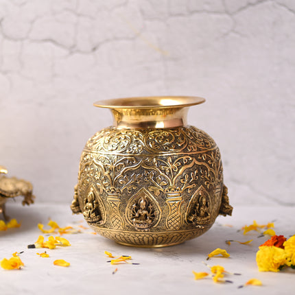 Brass Ashtalakshmi Kodam / Kalash (7 Inch)