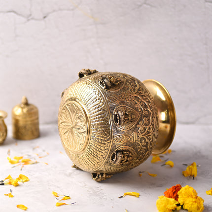 Brass Ashtalakshmi Kodam / Kalash (7 Inch)