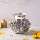 Brass Silver Plated Ashtalakshmi Kodam / Kalash (6 Inch)