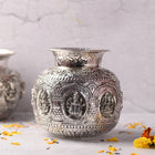 Brass Silver Plated Ashtalakshmi Kodam / Kalash (6.5 Inch)