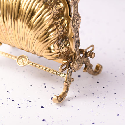 Brass Folding Serving Platter Biscuit Caddy Barrel Box (9.3 Inch)