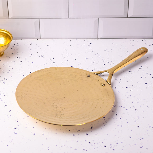 Brass Hammered Roti Tawa (17.5 Inch)