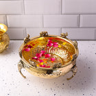 Brass Urli Bowl with Elephant Legs