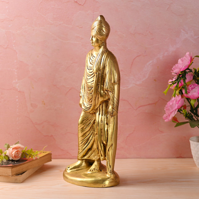 Brass Standing Swami Vivekananda Statue (16.5 Inch)