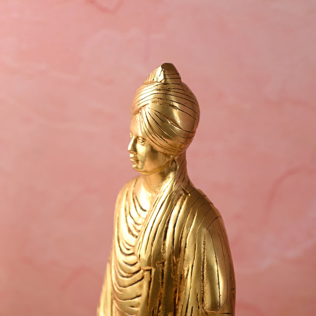 Brass Standing Swami Vivekananda Statue (16.5 Inch)