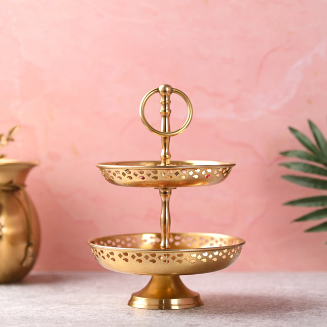 Brass 2 Tier Cake/Fruit Stand (11.5 Inch)