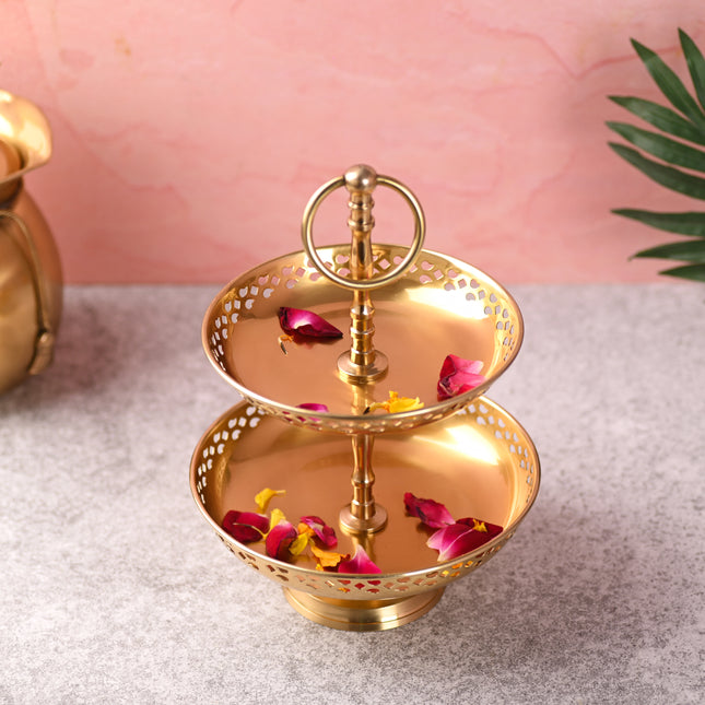 Brass 2 Tier Cake/Fruit Stand (11.5 Inch)