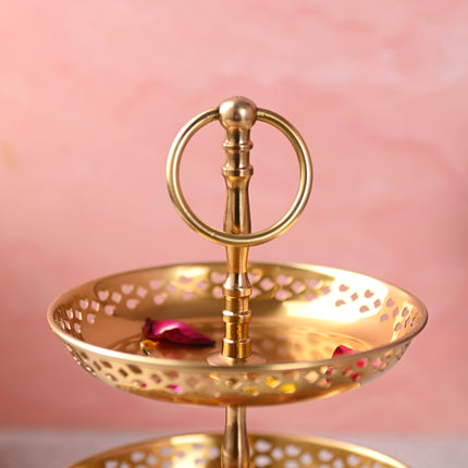 Brass 2 Tier Cake/Fruit Stand (11.5 Inch)
