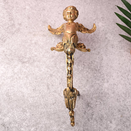 Brass Baby With Wings Door Handle (12.5 Inch)