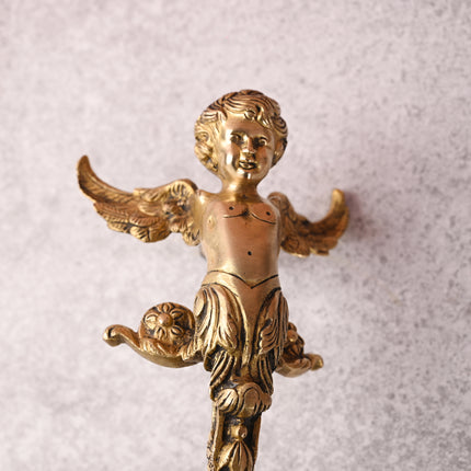 Brass Baby With Wings Door Handle (12.5 Inch)