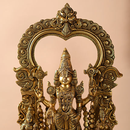 Brass Frame Tirupati Balaji/Venkateshwar Idol (23 Inch)