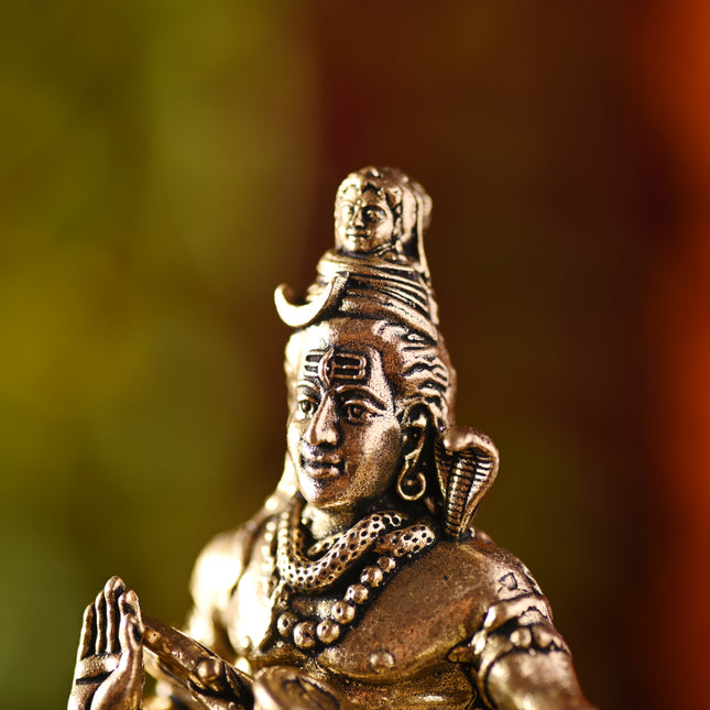Brass Sitting Shiv Idol – Handcrafted Traditional Brassware (3 Inch)