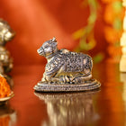 Brass Sitting Nandi Idol – Handcrafted Traditional Brass Decor (2 Inch)