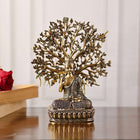 Brass Lightweight Buddha Statue With Tree (6.5 Inch)