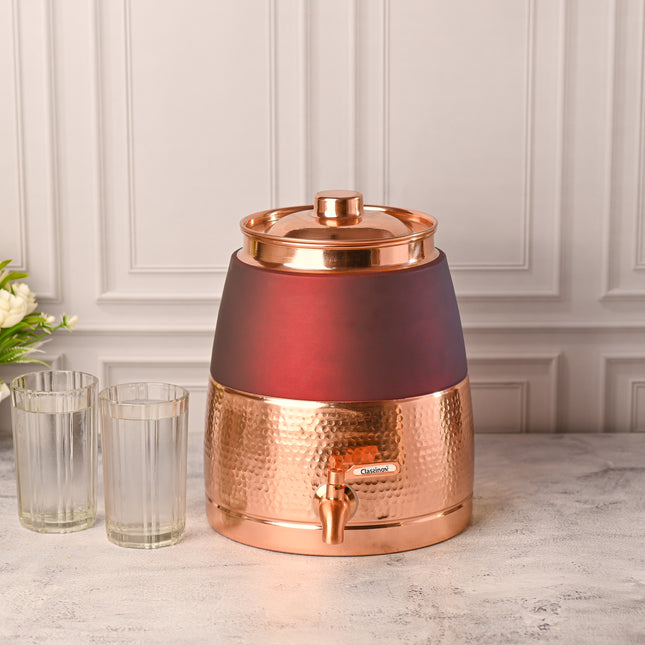 Copper Half Hammered Water Dispenser – Premium (10.5 Inch)