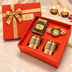 Brass Luxury Gift Hamper with Tea Cups & Tea Strainer