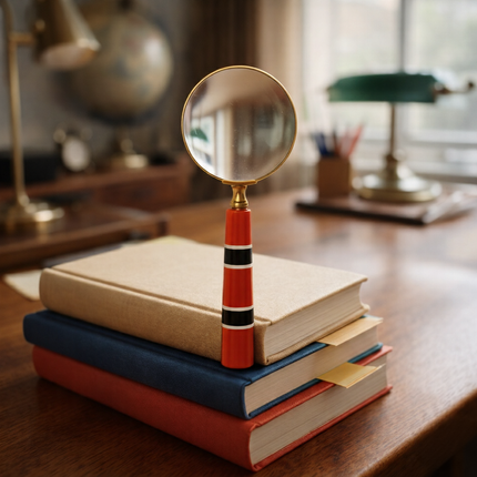 Brass Magnifying Glass With Wooden Handle