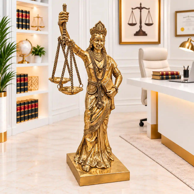 Brass Lady Justice Standing Statue (36 Inch)