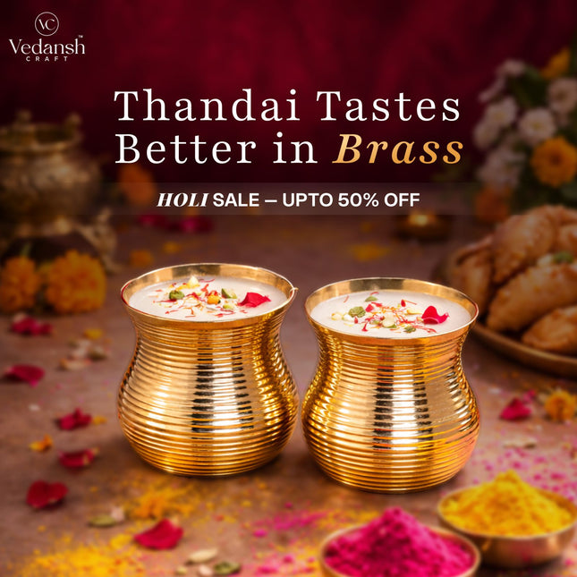 Brass Glass Tumbler Pair