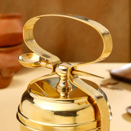 Brass 2-Tier Lunch Box/Tiffin Box (11 Inch)