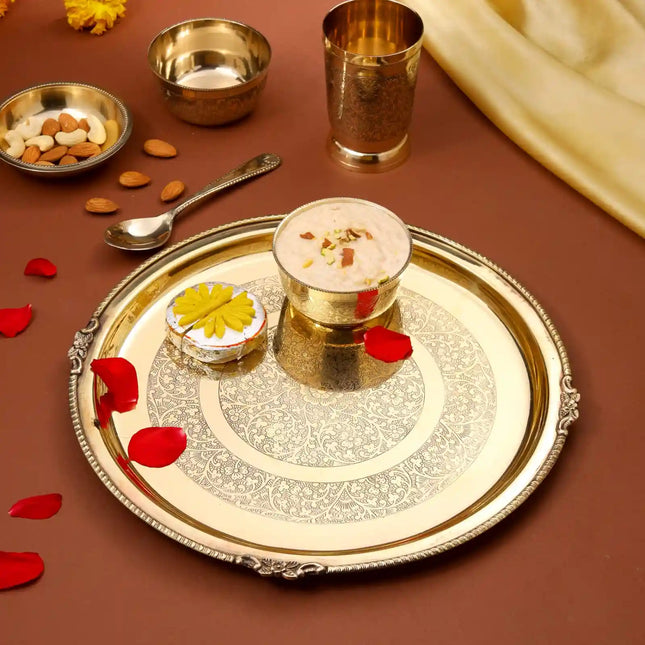 Brass Thali/Dinner Set (1.25 Kg)