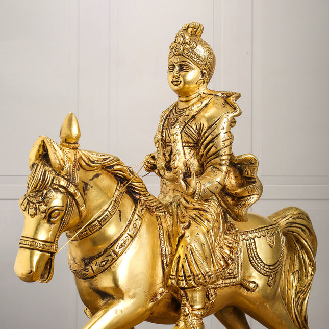 Brass Yogi Swami Narayan Statue (12 Inch)