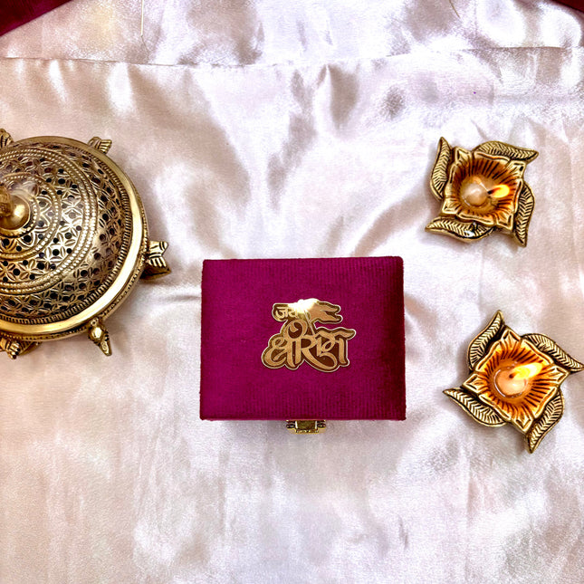Brass Handcrafted Ram Idol with Velvet Gift Box (2.5 Inch)